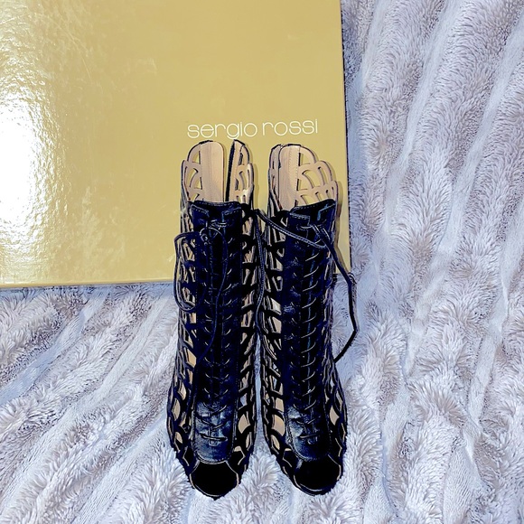 Sergio Rossi Mermaid Caged Booties - Picture 2 of 7